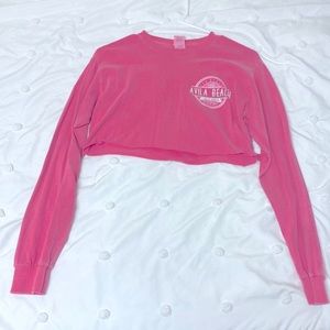 Avila Beach pink cropped long sleeve
